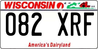 WI license plate 082XRF