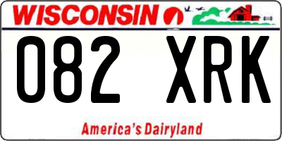 WI license plate 082XRK