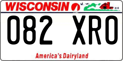 WI license plate 082XRO
