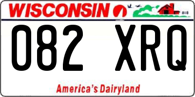 WI license plate 082XRQ