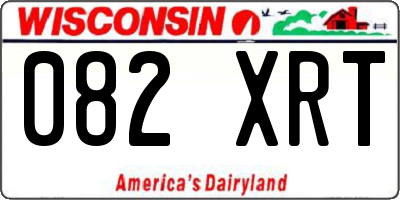 WI license plate 082XRT