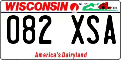 WI license plate 082XSA