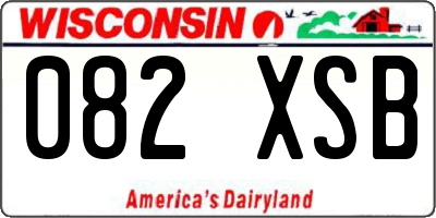 WI license plate 082XSB