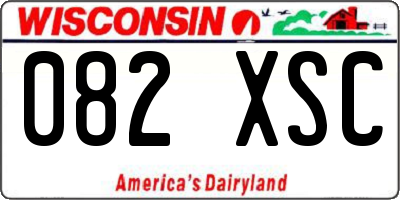 WI license plate 082XSC