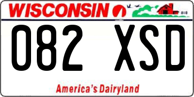 WI license plate 082XSD