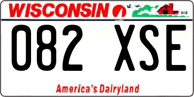 WI license plate 082XSE