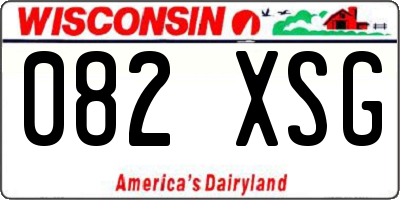 WI license plate 082XSG