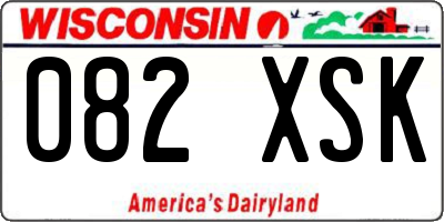 WI license plate 082XSK