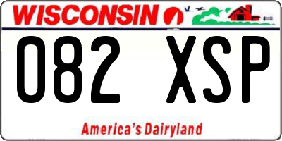 WI license plate 082XSP