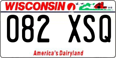 WI license plate 082XSQ