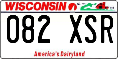 WI license plate 082XSR