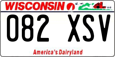WI license plate 082XSV