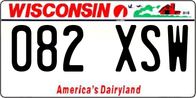 WI license plate 082XSW