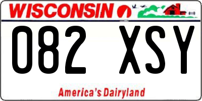 WI license plate 082XSY