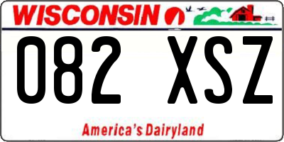 WI license plate 082XSZ