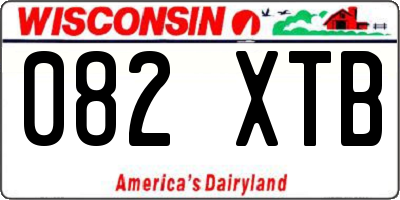 WI license plate 082XTB