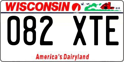 WI license plate 082XTE