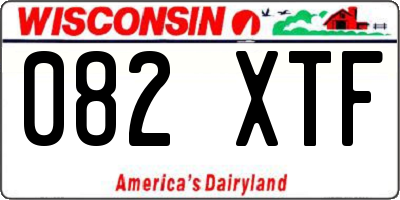 WI license plate 082XTF