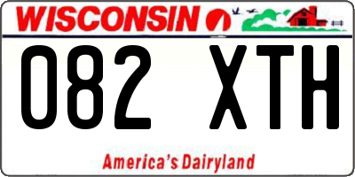 WI license plate 082XTH
