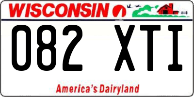 WI license plate 082XTI