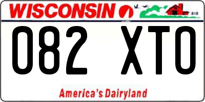 WI license plate 082XTO