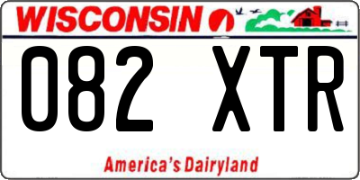 WI license plate 082XTR