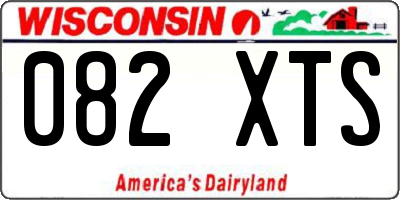 WI license plate 082XTS