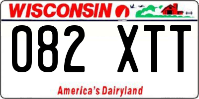 WI license plate 082XTT