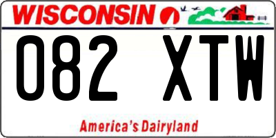 WI license plate 082XTW