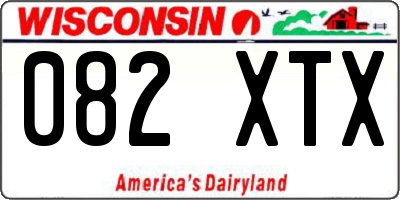 WI license plate 082XTX