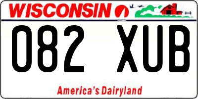 WI license plate 082XUB