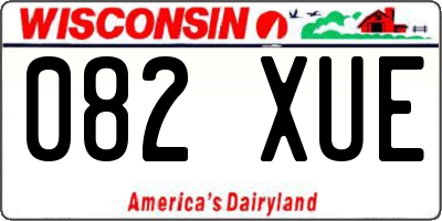 WI license plate 082XUE