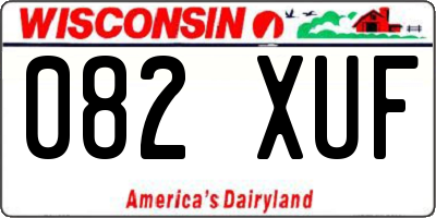 WI license plate 082XUF
