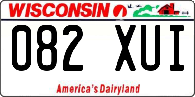 WI license plate 082XUI