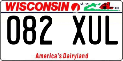 WI license plate 082XUL