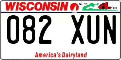 WI license plate 082XUN