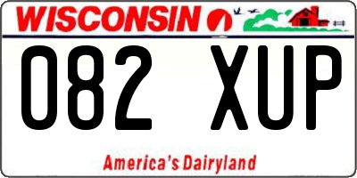 WI license plate 082XUP