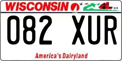 WI license plate 082XUR