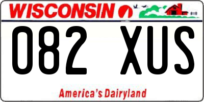 WI license plate 082XUS