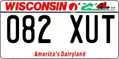 WI license plate 082XUT