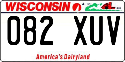 WI license plate 082XUV