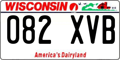 WI license plate 082XVB