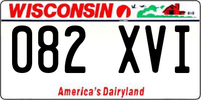 WI license plate 082XVI