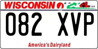 WI license plate 082XVP