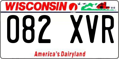 WI license plate 082XVR