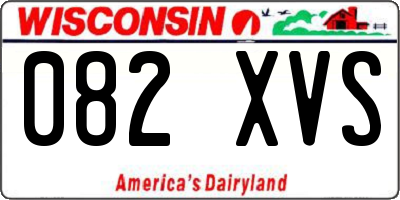 WI license plate 082XVS