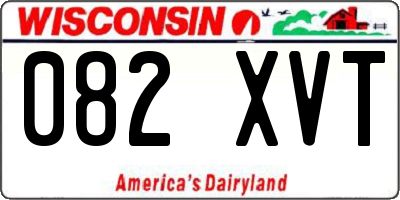 WI license plate 082XVT