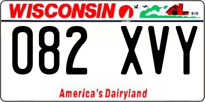 WI license plate 082XVY