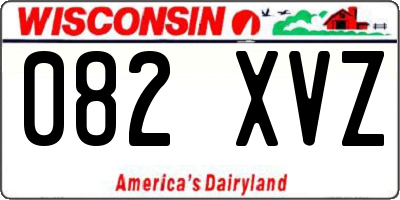 WI license plate 082XVZ