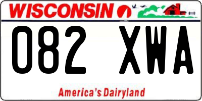 WI license plate 082XWA